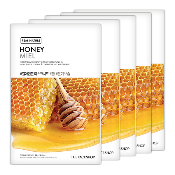 5 Miếng Mặt Nạ Giấy Phục Hồi Ẩm Tối Ưu THEFACESHOP REAL NATURE HONEY FACE MASK