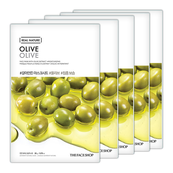 5 Mặt Nạ Giấy Cung Cấp Ẩm Tối Ưu THEFACESHOP REAL NATURE OLIVE FACE MASK