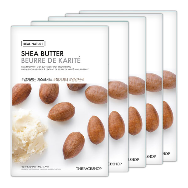 5 Mặt nạ Phục Hồi Da REAL NATURE SHEA BUTTER FACE MASK (SET 5 PCS)