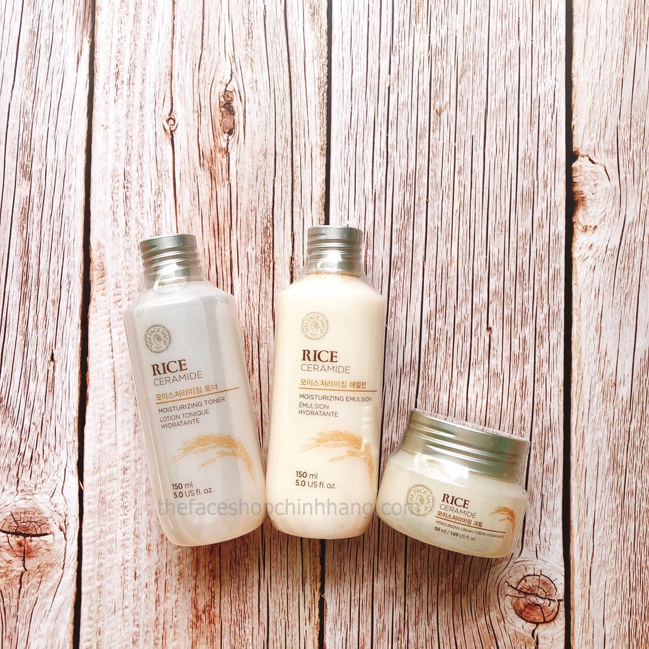 Bộ dưỡng da chiết xuất từ Gạo Rice & Ceramide Moisture The Face Shop (Mới)